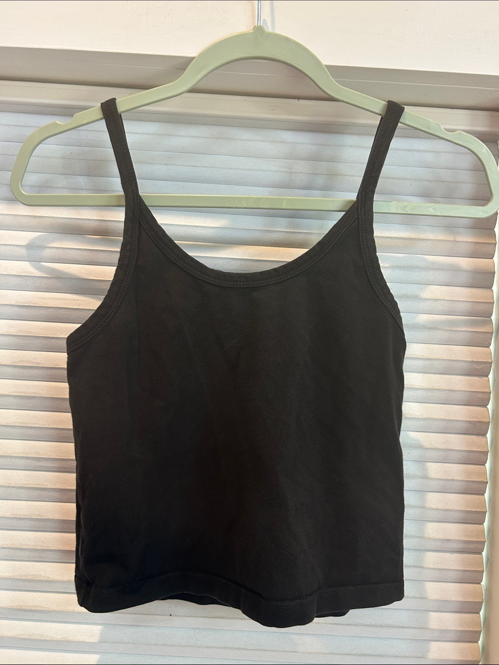 ARQ Organic Cotton Crop Tank Top Black Scoop Neck Minimalist Basic Womens M